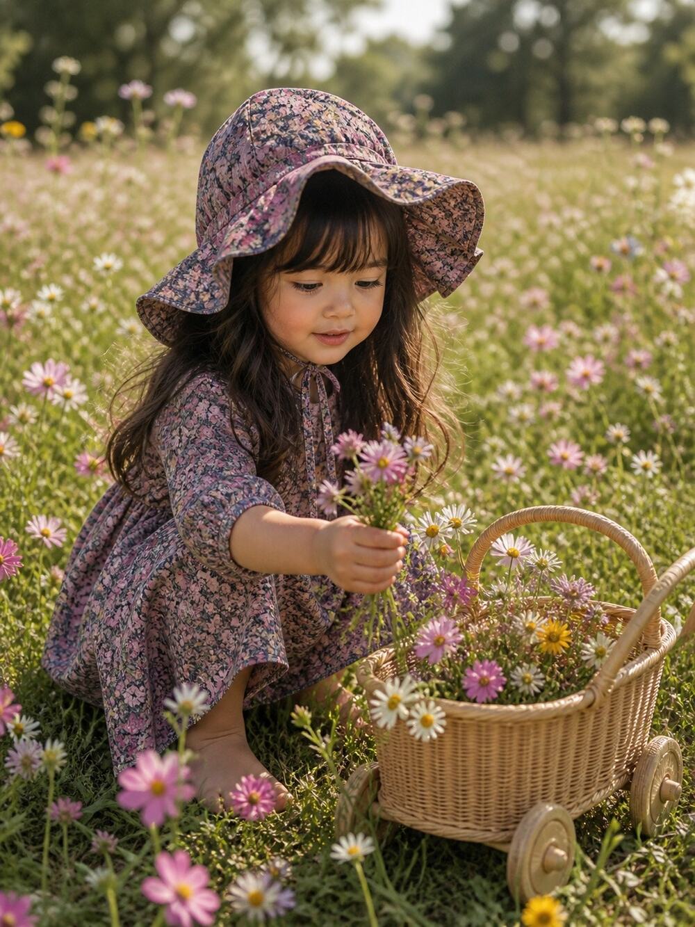 Jamie Kay Wildflower Blooming Floral Floppy Sun Hat 4T